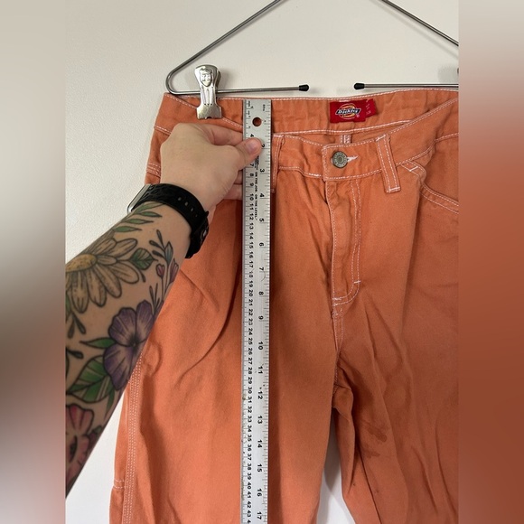 Dickies Straight Leg Contrast Stitching Jeans Burnt Orange 28 - Picture 5 of 10